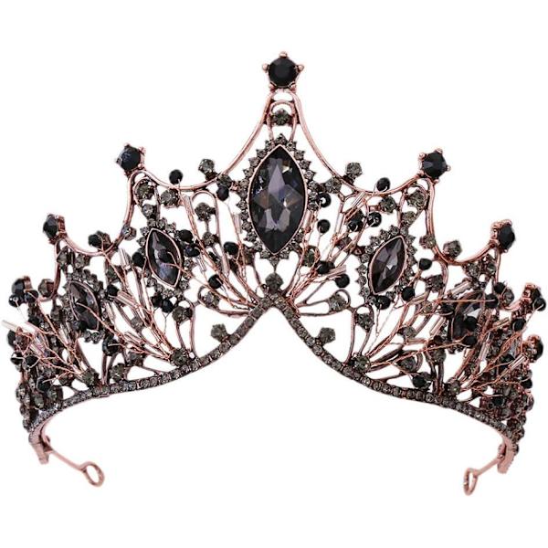 Jul-fest Juvel Barock Drottningens Krona (Svart) 1 Stycken Black