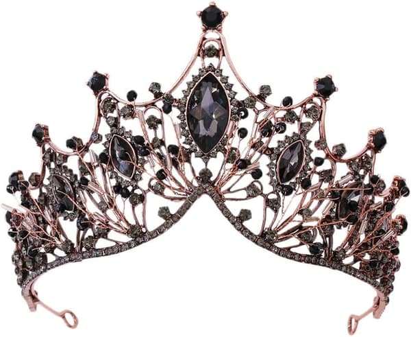 Julefest Juvel Barok Dronningekrone (Sort) 1 Styk Black