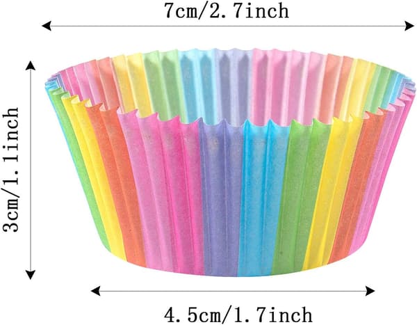 200 stk. Muffinsbageform Cupcake Wrappers Regnbuepapiræske Forede Muffinsforme Dessertbagning