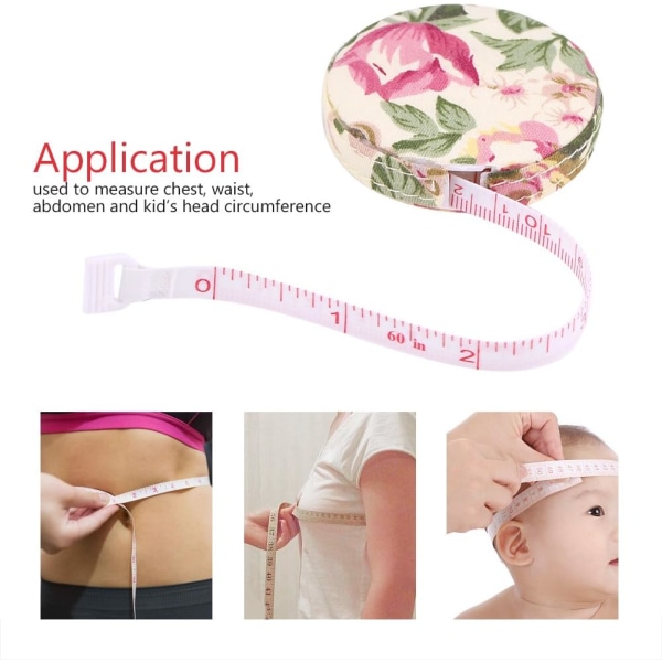1 st måttband, hopfällbart måttband för tygsömnad skräddare tyg（Rose） color 2