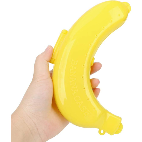 Liten bärbar och hållbar förvaringslåda för bananer (gul) Yellow