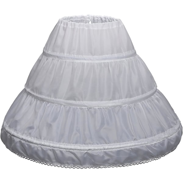 Flickor Petticoat 3 Båge Örhängen Petticoat Full Slip Blomsterflicka Krinolinskjol för 2-12 År