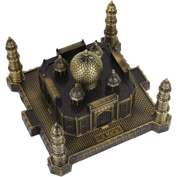 Mini Indien Taj Mahal Metall Världsberömd Landmärke Byggmodell Prydnader Stor Souvenir