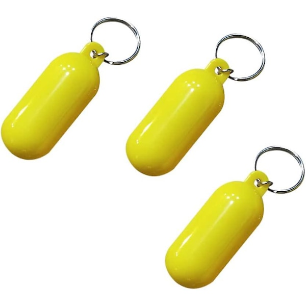 3 st flytande nyckelringar flytande nyckelring för båtliv kajak vattensporter (gul) yellow