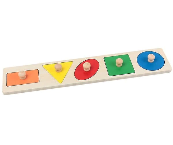 Kognitiv trähandgrepp geometrisk pedagogisk leksak för barn (D-stil)