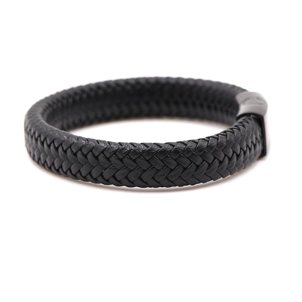 Herr Pu Läder Armband Svart Vävd Klassisk Stil Hand Band Present color 3