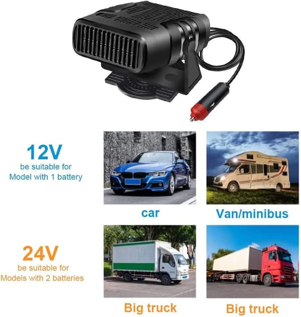 Bærbar bilvarmer 2 i 1 varme-/kølefunktion (24V) 1 stk.