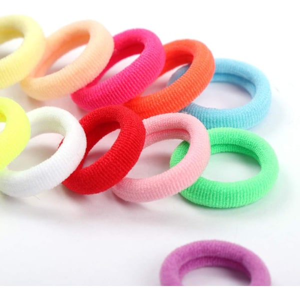 200 delar elastiska hårband för tjejer hästsvans mjuka gummiband (slumpmässiga färger)