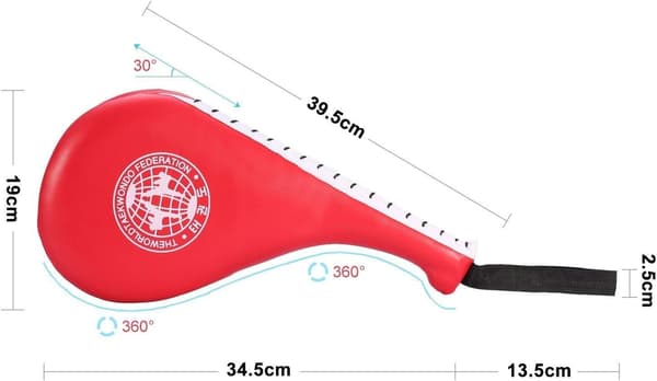 1 par Taekwondo Double Kick Pad Target Tae Kwon Do Karate Trening red