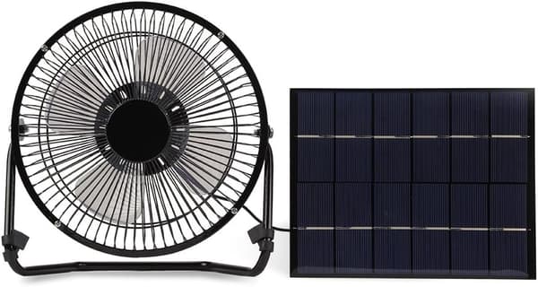 Bärbar solcellsfläkt för bil, USB-driven fläkt för kylventilation husvagn
