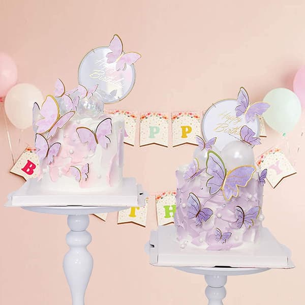 40 stk. sommerfugltopper, sommerfuglkaketopper, sommerfugldekorasjon til bursdagskake