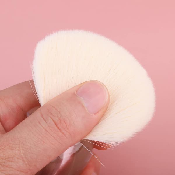 Neglekunst Stor Rundhovedet Støvbørste til Manicure Neglerensning - Råhvid White