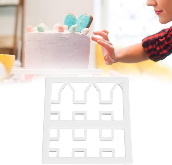 Træhegn-udstikker, plastfondantkagehegn-printudstikker til hvidt bageværktøj