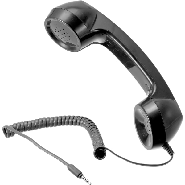 3,5 mm retro telefonlur Telefonmottagare för mikrofonhögtalare Slät（Svart） Black