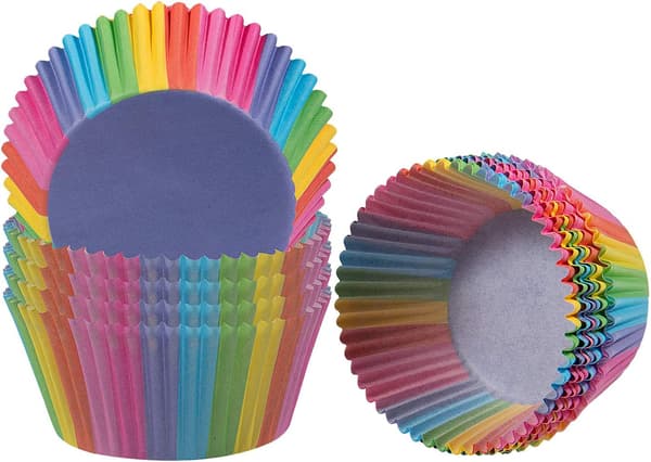 200 stk. Muffinsbageform Cupcake Wrappers Regnbuepapiræske Forede Muffinsforme Dessertbagning