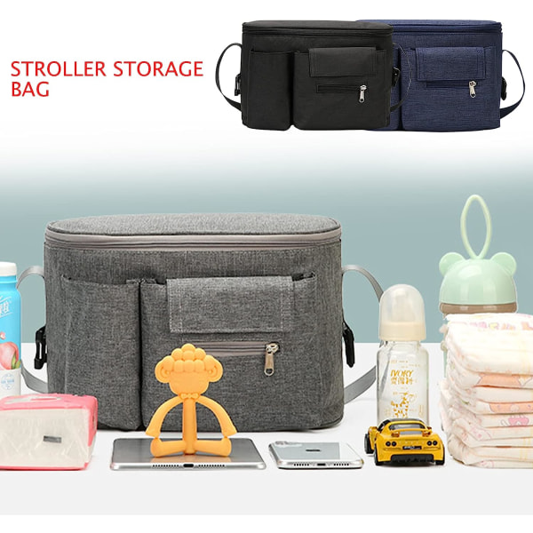 Barnvagn Organizer, Buggy Organizer, Barnvagn Organizer Bag med mugghållare & axelrem (svamp) Color 4