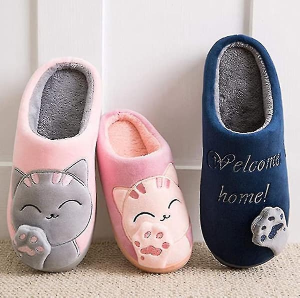 Bomullstofflor Tofflor Cartoon halkfria tofflor (Storlek:41-42) blue 28cm