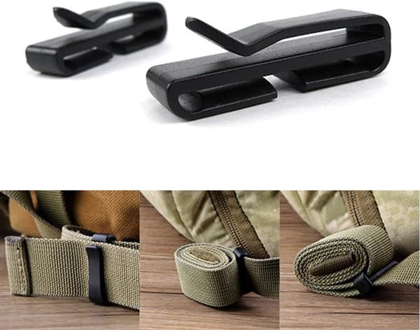 Pakke med 12 maskeholdere, snowboardhjelmholder, klips (sort)