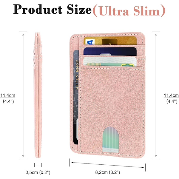Damplånbok i läder med RFID-skydd (rosa) Pink