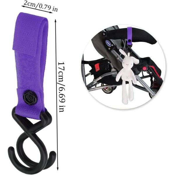 9 strollers krokar, multifunktion strollers krokar för barnvagn, rullstol (slumpmässig färg)