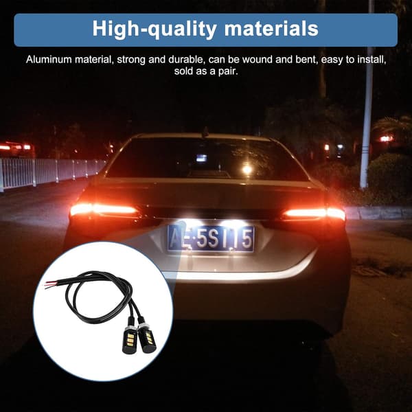 Nummerpladelys, 12V Universal LED Nummerpladelys, Skruebolt LED Pærer, 1 par (Hvid) White