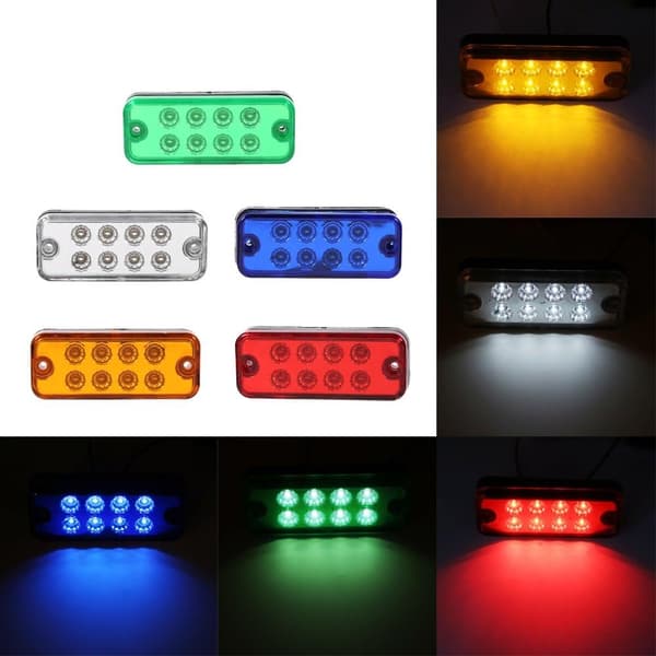 6 stk. 12V 8 LED Lastbil Trailer Sidemarkeringslys Indikatorlamper (Farve: Rød)