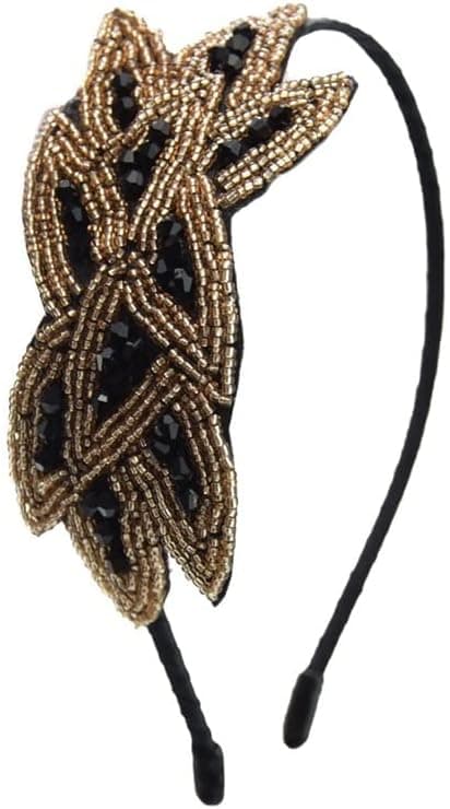 Bling Rhinestone Flapper Pannebånd Retro Hodeplagg Perleblad Hårtilbehør