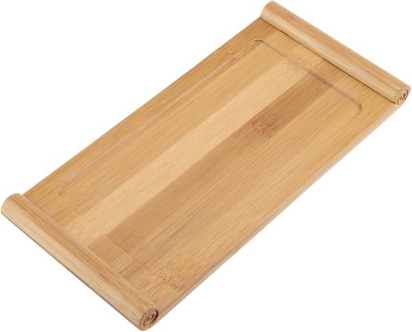 Bambubricka för tekopp, tallrik, mat, dessert, serveringsbricka, Kung Fu-tetillbehör