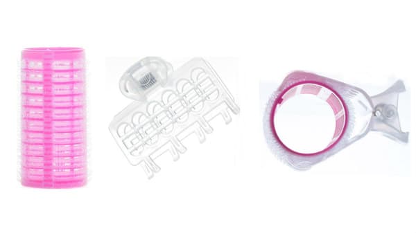 3-pak stylingværktøjer pandehårskrøller med clips (pink, stor)