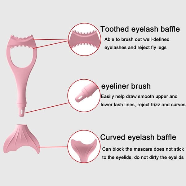 Eyeliner stencil, multifunktionel øjenmakeup-hjælp, øjenvippekam, havfruehalen