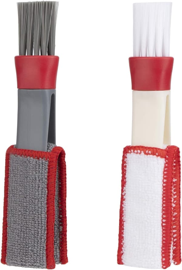 Bilsrensningsbørste til luftventiler i mikrofiber med bløde børster - 2 stk.