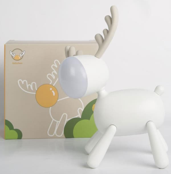 Jul älg led bordslampa silikon nattlampa, Vit