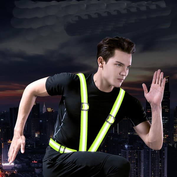 Justerbar säkerhetsväst med reflexer, hög synlighet, nattvandringstillbehör