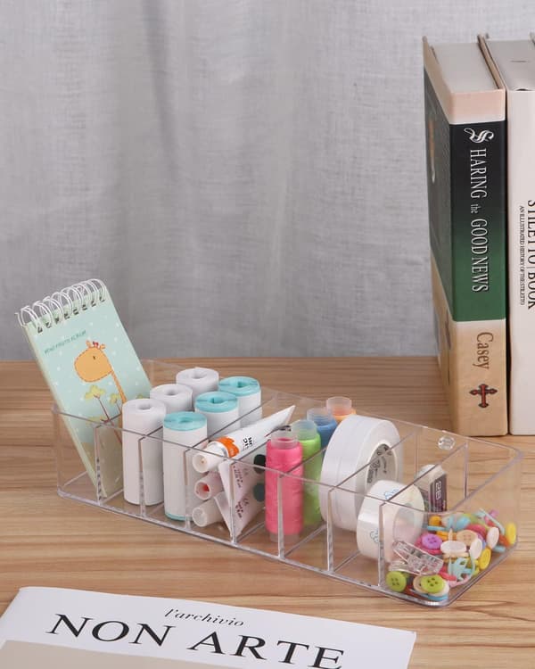 2-pack kabelorganiseringsbox med 8 fack och 20 kabelbindare