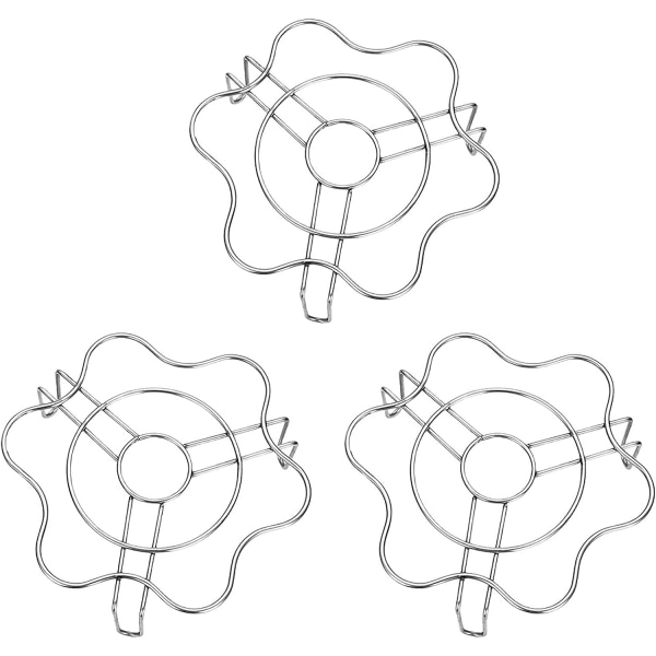 3 st tryckkokare trivetställ, äggångkokare, ångkorg i rostfritt stål