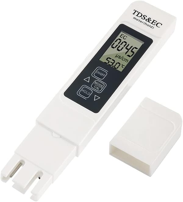 TDS EC Tester Måler, 3-i-1 Professionel Vandkvalitetstestmåler LCD Digital TDS & EC Måler Testværktøj