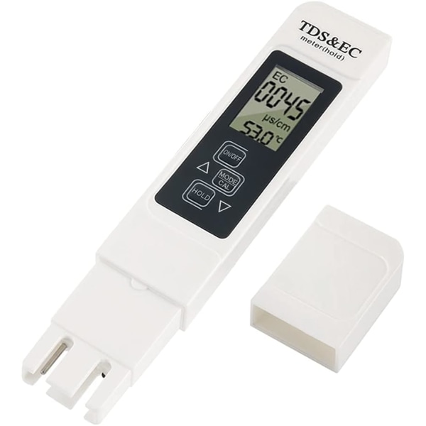 TDS EC-testmätare, 3-i-1 professionell vattenkvalitetstestmätare LCD Digital TDS & EC-mätare testverktyg