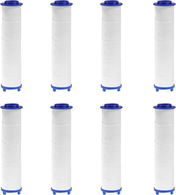 8 stk dusjhodefilter Universal PP bomullsfilter Dusjfilterkjerne 8 x 2,5 cm Erstatning for dusjhode