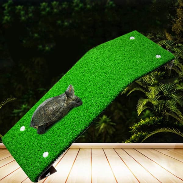 Reptilplattform med kunstgress Akvariumdekor for soling og lek