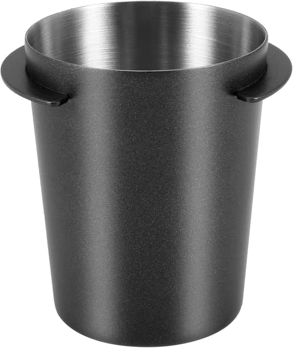 Doseringsskål i rustfrit stål, kaffesnus, kop, pulverføder kaffemoser (54 mm, sort)
