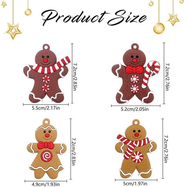 Pepparkaksgubbe Julgransprydnad Hänge 6 st (Stil C) color 1