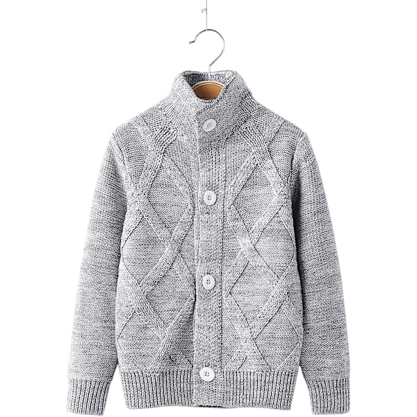 Baby Stickad Tröja Flicka Mjuka Kläder Småbarn Stickade Tröjor Pojke Vinter Cardigan Barn Långärmad för Spädbarn, Storlek:L grey 120 cm