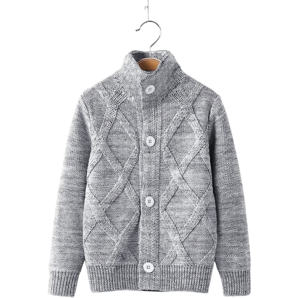 Baby Stickad Tröja Flicka Mjuka Kläder Småbarn Stickade Tröjor Pojke Vinter Cardigan Barn Långärmad för Spädbarn, Storlek:S grey 100cm