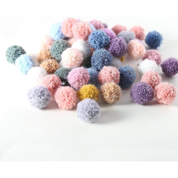 100 st Pom Poms, färgglada fluffiga plyschbollar - för gör-det-själv, hantverk (2 cm)