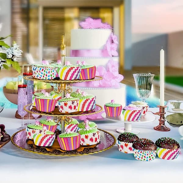 600 stykker muffinforme papir bageforme cupcake regnbue papir faldt liners wrapper
