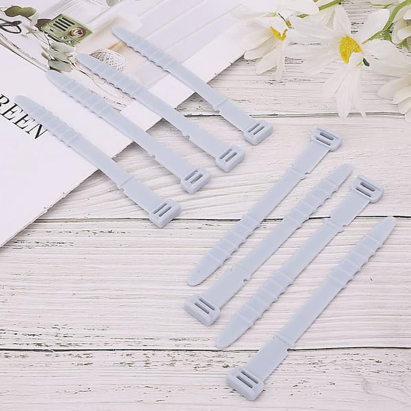 Pakke med 20 genanvendelige silikone kabelbindere, 11,5 cm silikone kabelbindere, elastisk silikone (lyseblå) Light blue