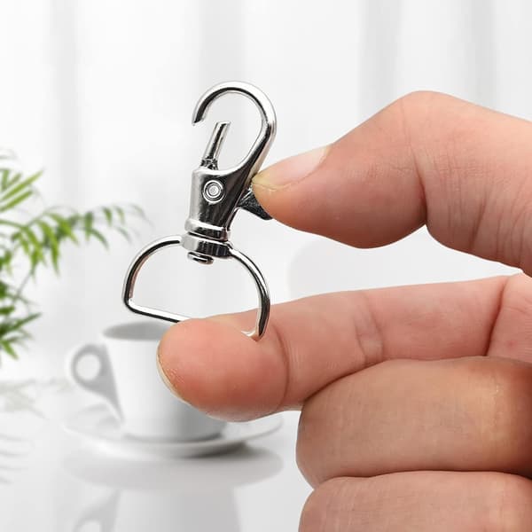 20 stk. DIY håndroterende nøglering D-ring ornament tilbehør (sølv)