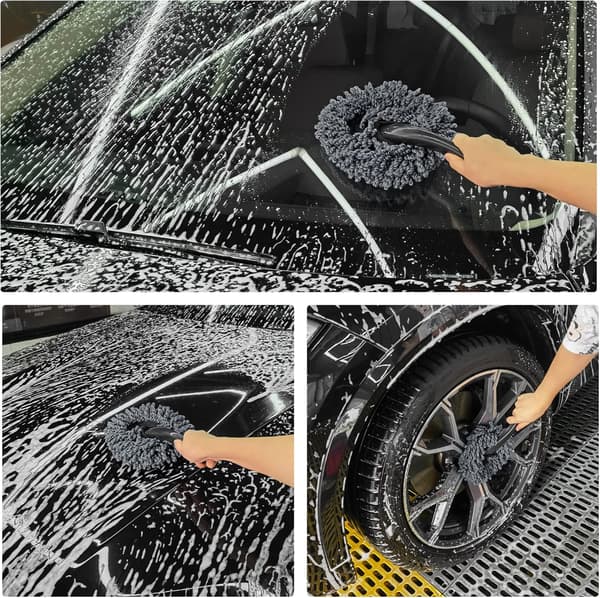 2-pakning Mini Mikrofiber Bil Dash Støvbørste, Multifunksjonell Bilrengjøringsbørste grey