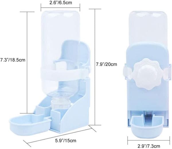 Hengende vanndispenser til kjæledyrbur, kanin drikker automatisk vanndispenser (blå) Blue