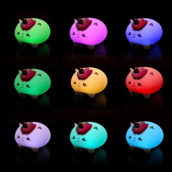 Enhjørning nattlys, USB oppladbart babynattlys, nattbordslampe